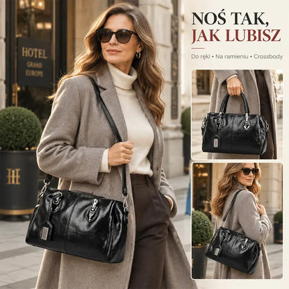 [Posljednji dan – 50 % popusta] Ženska torba od prave kože – meka na dodir, elegantna i profinjena; može se nositi u ruci ili preko ramena.