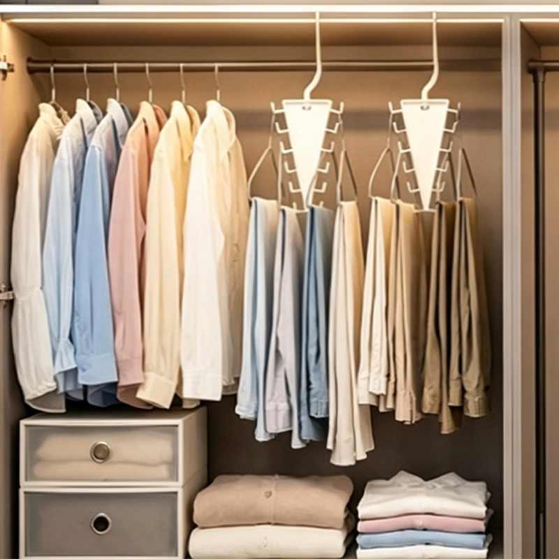 ⏳¡OFERTA POR TIEMPO LIMITADO! 🏠 Compra 2 y llévate 1 gratis: organizador triangular para armario, ideal para ropa, accesorios y mucho más 💖
