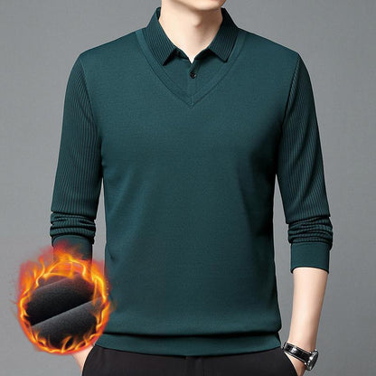 👔【M-4XL】Męski dwuczęściowy sweter ze sztucznej szenili z aksamitem i pogrubieniem zapewniającym ciepło