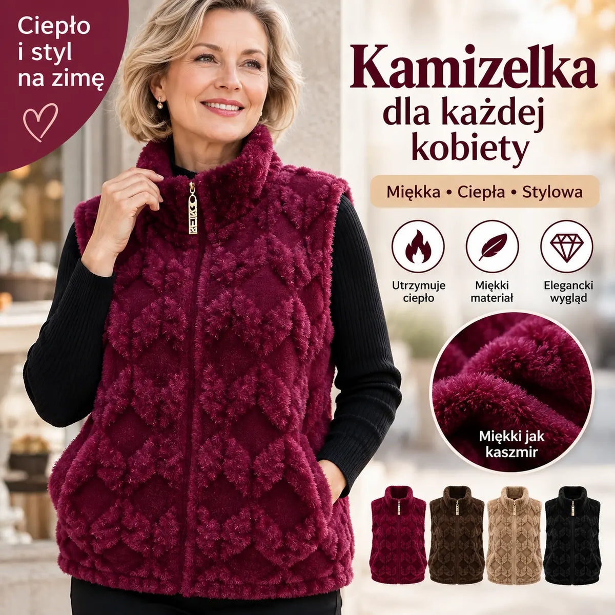1 sztuka 129zł【S-5XL】🍁Nowa aksamitna kamizelka dla matek z norek na jesień i zimę