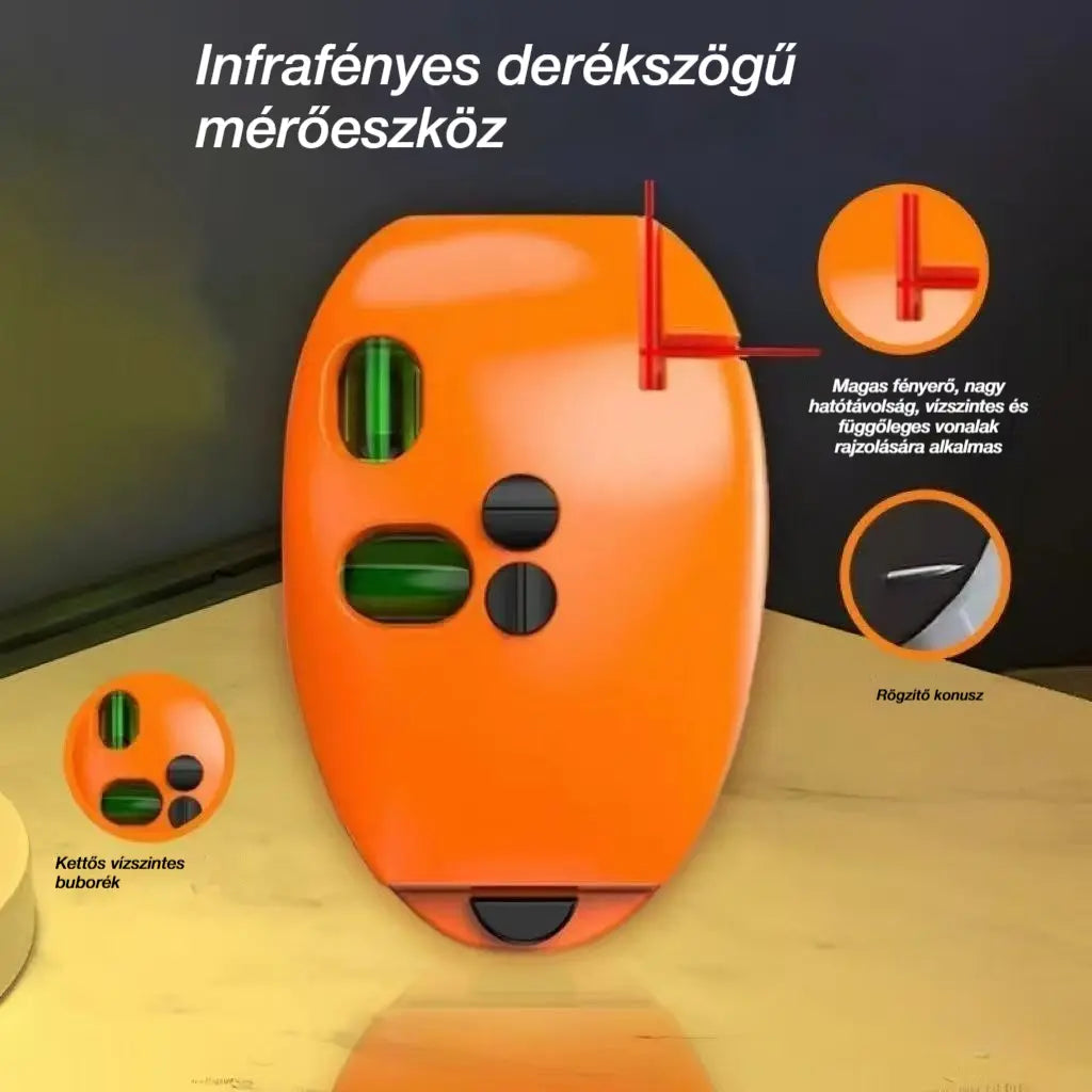 🔴 2 az 1-ben derékszögű lézeres szintező – Gyors, pontos igazítás csapózsinór nélkül