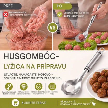🤤 Lyžička na fašírku z nehrdzavejúcej ocele, posúvač na krevety, ručne vyrábané krevety