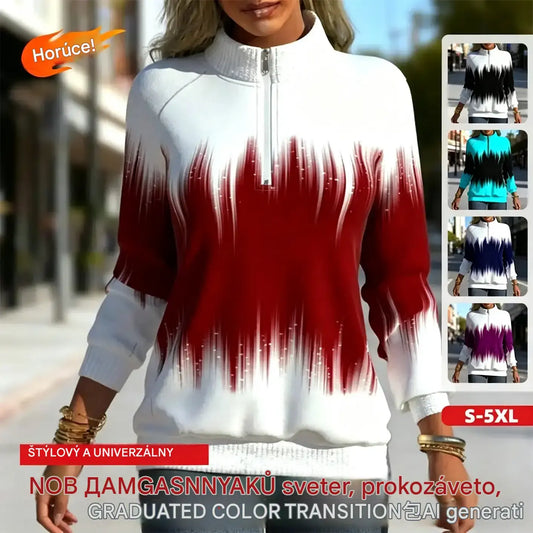 🔥【S-5XL】Magas garbós, cipzáras sportpulóver