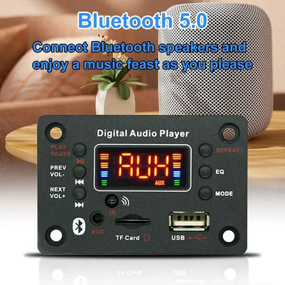 🎵 Bluetooth pojačalo i dekoder zvučnika, s bežičnim daljinskim upravljačem, USB priključkom i funkcijom snimanja🎙️