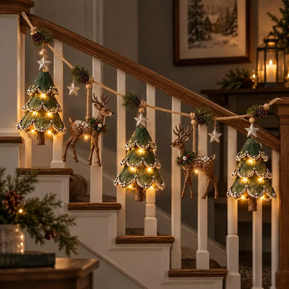 🌲🦌Világító karácsonyi füzér erdei motívumokkal✨