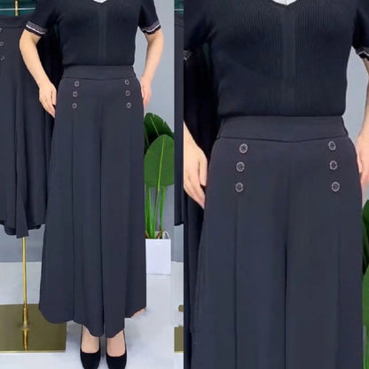 🔥【Отстъпка за ограничено време】【M-5XL】✨Модерни дамски ежедневни плисирани панталони с висока талия и широки крачоли