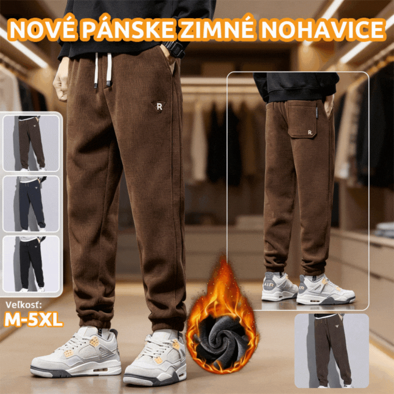 🔥【M-5XL】👖Nové zimné nohavice pre mužov, navyše zamatové a silné menčestrové, teplé a ležérne pánske nohavice