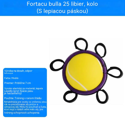 Ortopedická lopta na regeneráciu prstov a rúk s fixačnými krúžkami, pomôcka na posilnenie sily a mobility pre seniorov alebo po mŕtvici