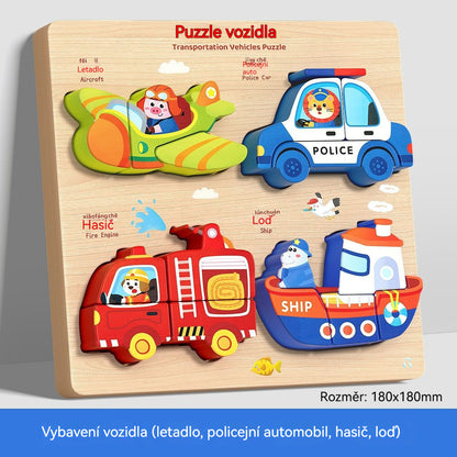 🔥😍 Časově omezená speciální nabídka 【1 sada 4 stylů】👧🏻🧩Dřevěné Montessori 3D puzzle pro předškolní vzdělávání