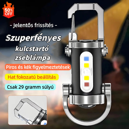 【Vásároljon 1-et, kapjon 1-t ingyen】🔥Szuper Érték🔥Szuperfényes, vízálló mini kulcstartós zseblámpa, 1200lm fényerővel