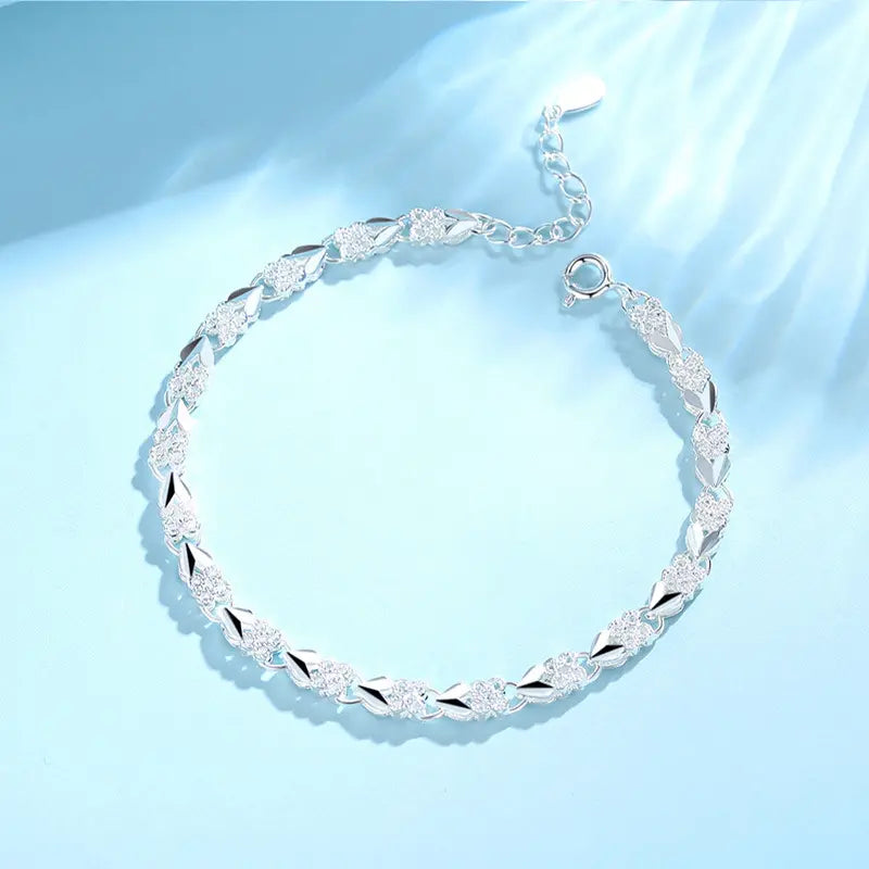 ✨2 darab 9300 Ft💖Új divatos 925 sterling ezüst női karkötő🍀