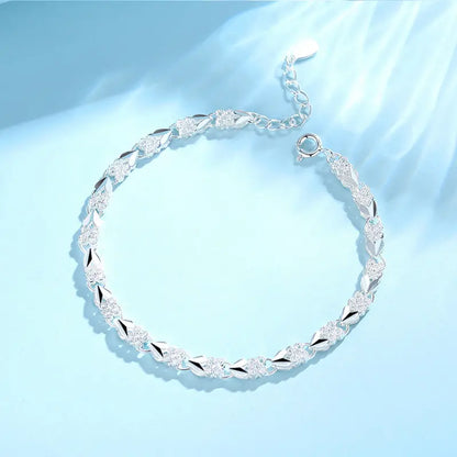 ✨2 darab 9300 Ft💖Új divatos 925 sterling ezüst női karkötő🍀