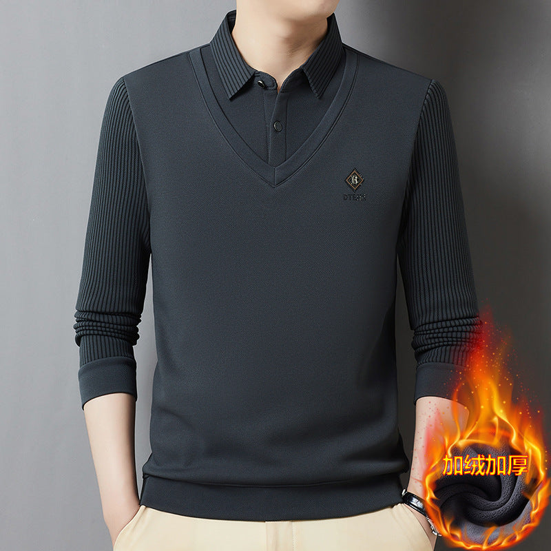 🔥👔【M-4XL】Férfi prémium kasmír kétrészes ing szett