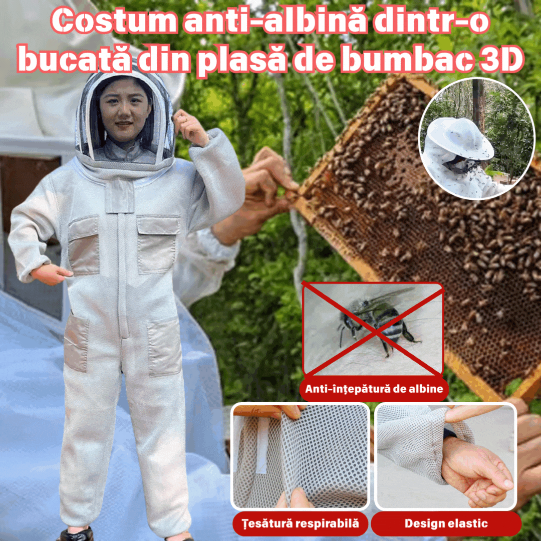 🐝 3D pamuthálós egyrészes méh elleni öltöny