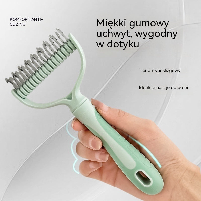 🐶【Kup 1, a 1 dostaniesz gratis】-2 sztuki--🧹 Dwustronna samoczyszcząca szczotka dla zwierząt: Usuwa martwe włosy i zmniejsza wypadanie sierści u psów i kotów.