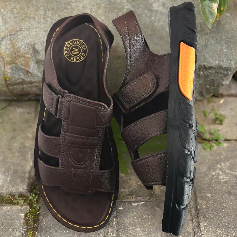 🔥👟 (50 % POPUSTA)【Velikost 38 ~ 44】 Ročno izdelani sandali za na plažo iz mehkega usnja, nedrseči, za moške