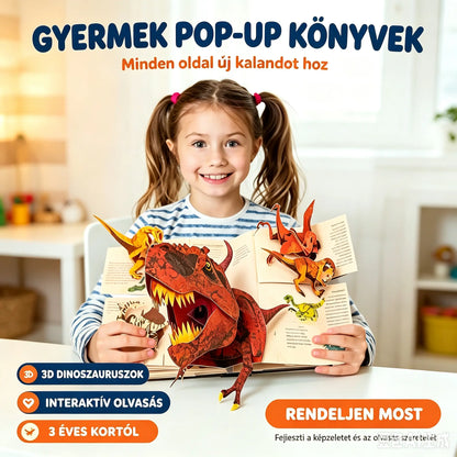 📕🦖🔥3D Őskori Enciklopédia Felugró Dinoszaurusz Könyv Dinoszaurusz Enciklopédia