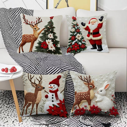 🔥【Σετ 4 τεμαχίων】🎅Ειδική Χριστουγεννιάτικη προσφορά, έκπτωση 49%🎄Μαξιλαροθήκες με χριστουγεννιάτικο θέμα