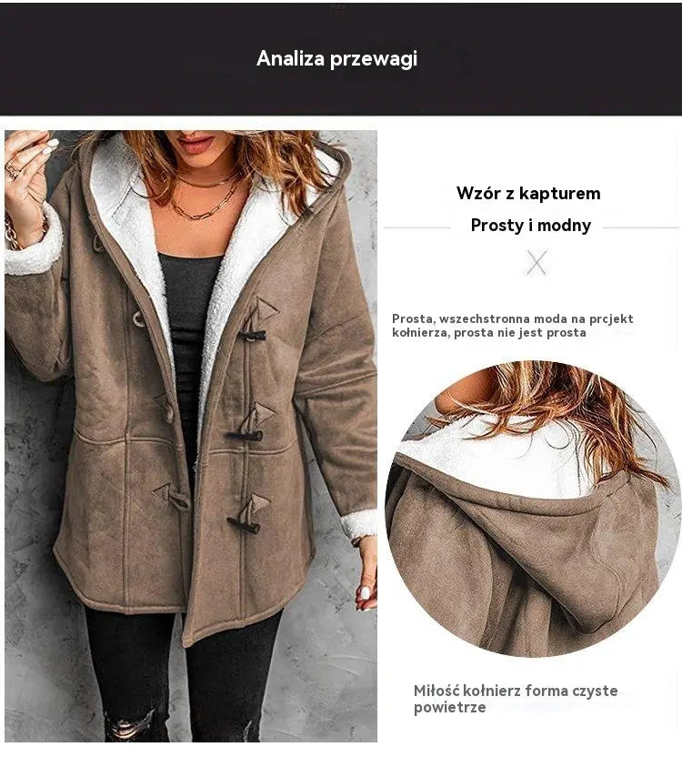 🥼🐏💖【Új téli kollekció – 50% kedvezmény】【S–5XL】2026-ös stílusos és meleg női velúr dzseki gyapjúbéléssel – lezser téli kabát