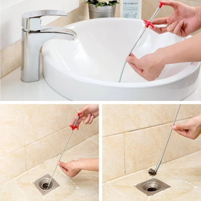 🛁🚽🌀💧Καθαριστικό αποχέτευσης με τέσσερις δαγκάνες. Κατάλληλο για αποχετεύσεις κουζίνας, αποχετεύσεις τουαλέτας και αποχετεύσεις μπάνιου.