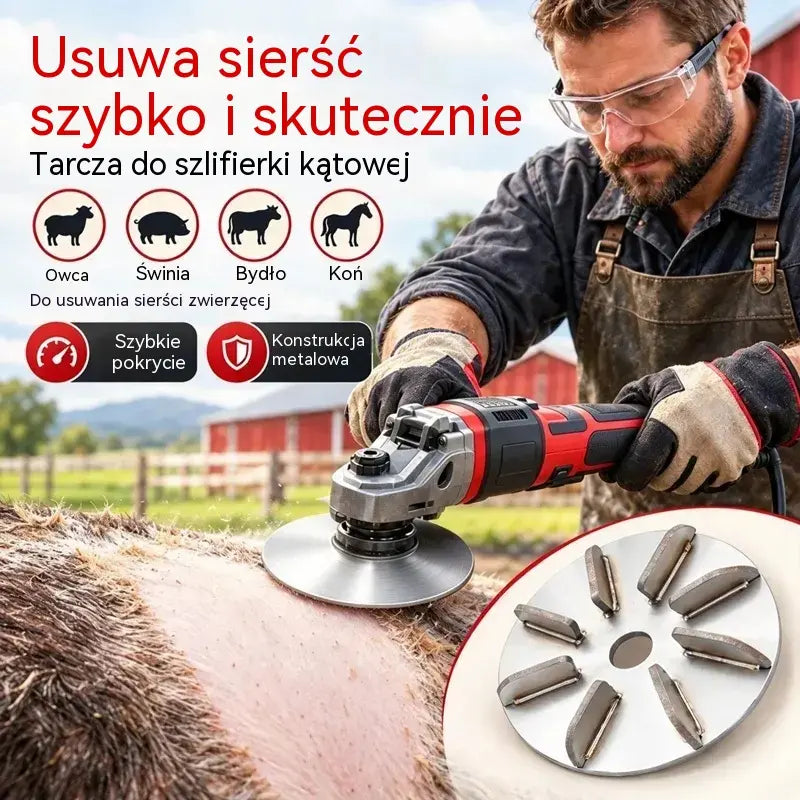 🔧🪚 Tarcza ze stali nierdzewnej do usuwania szczeciny (do szlifierki kątowej) | Tarcza do oczyszczania i obróbki tusz wieprzowych, jagnięcych i cielęcych