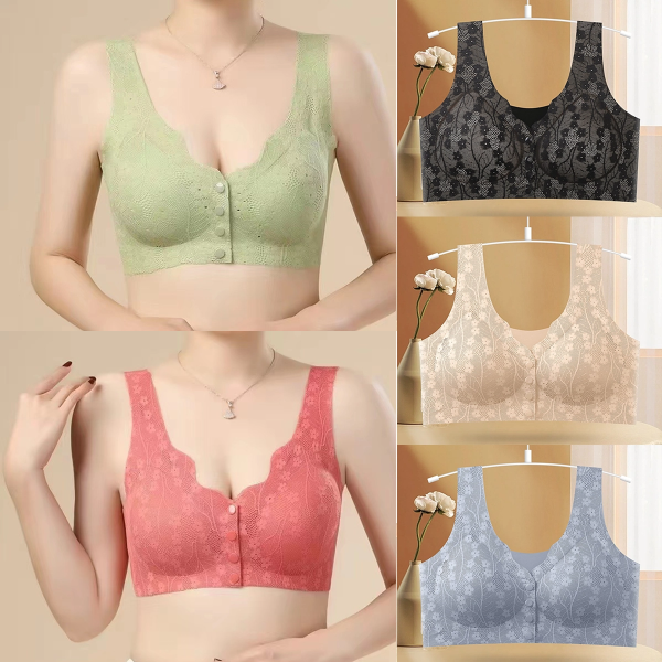 😍【M-4XL】❤️【40-100 kg】【 Pakiranje od 5 dijelova】Ženski grudnjak bez žice s prednjim gumbima