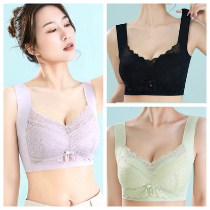 👙💖【Пакет от 3】【L-5XL】Нов дамски удобен и дишащ сутиен, красива и удобна дантела