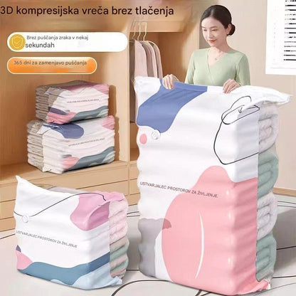 🧳💨【5 kosov za 23 EUR】Velika, stisljiva vakuumska vrečka za shranjevanje: črpalka ni potrebna, neprepustna in idealna za prihranek prostora v kovčkih in doma ✈️