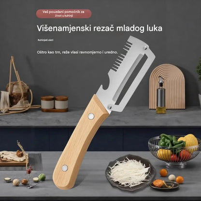 ✅【Kupite 1, dobijte 1 gratis!】🧅🔪 Višenamjenska kuhinjska gulilica 3 u 1: Guli, reže i otvara čepove za boce! 🔥