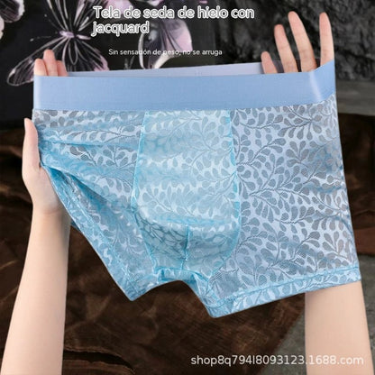 【L-4XL】Pánské síťované spodní prádlo Ice Silk, pro větší velikosti, prodyšné.