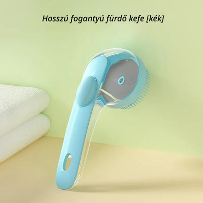 🚿🐕【2 tétel—8000 Ft】 Állatfürdető kefe, hosszú nyéllel és samponadagolóval