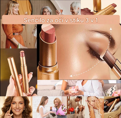 ✨ Senčilo za oči v stiku 3 v 1 – takojšen lesk, lifting učinek in dolgotrajna obstojnost 💄