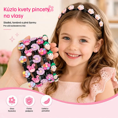 👑【5 kusov】Tyčinky, štipce a zapletené stuhy pre dievčatá