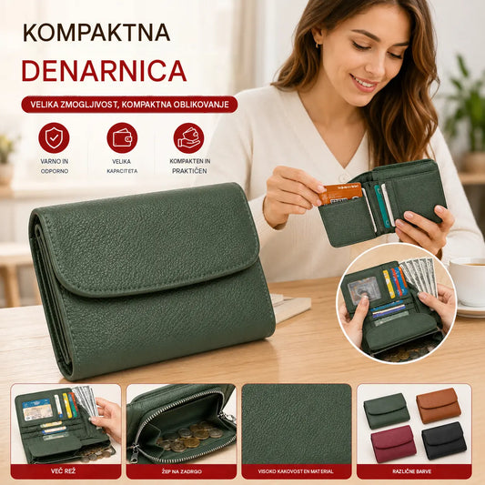 Unisex denarnica Pebble iz pravega usnja z RFID zaščito
