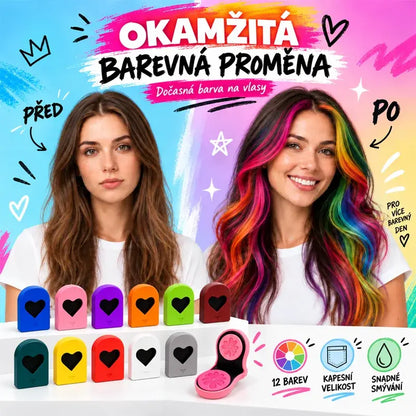 🌈🪮 Kompakt púderes hajfesték 12 árnyalatban a gyors hajfestéshez