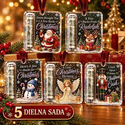 Sada 5 kusov za 23 €🎄 Vianočná ozdoba na peniaze ✨ Ozdoba na vianočný stromček, ktorá ukrýva bankovky – kreatívny a prekvapivý sviatočný darček.