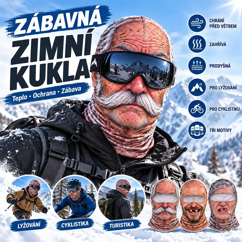 🔥😎 Zabavna in topla 3D maska za obraz za zimske športe na prostem