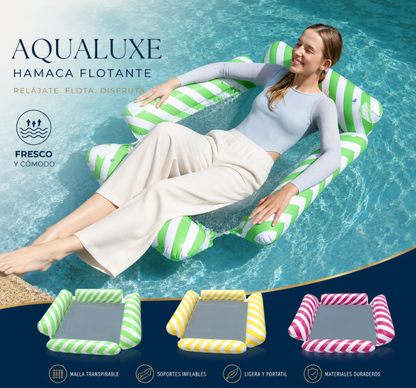 🌊 Tumbona inflable ultracómoda 🏖️ Colchón flotante con 4 tubos + respaldo cómodo (incluye bomba de aire gratis 🎁)