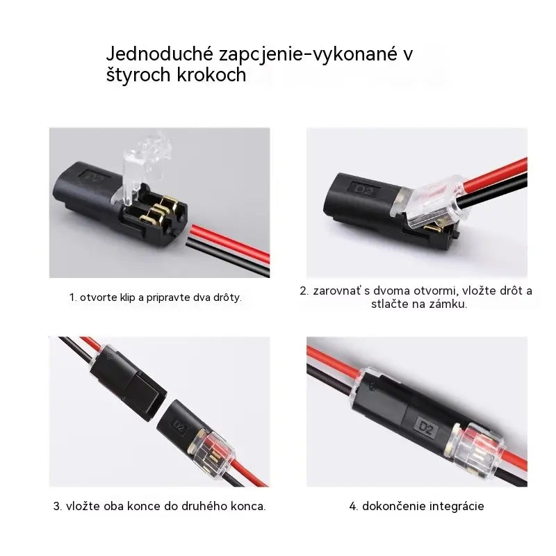 🥳 50% zľava! ⏰ 【1000 kusov skladom】Konektor kábla bez odizolovania, s uzamykateľnou prackou, bezpečným uzáverom a protišmykovou úpravou ⚡️