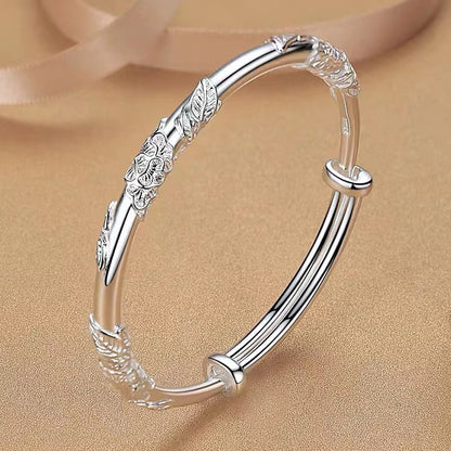 ✨☘️ Elegantný náramok zo striebra 925 s filigránskym osadením - nastaviteľná veľkosť