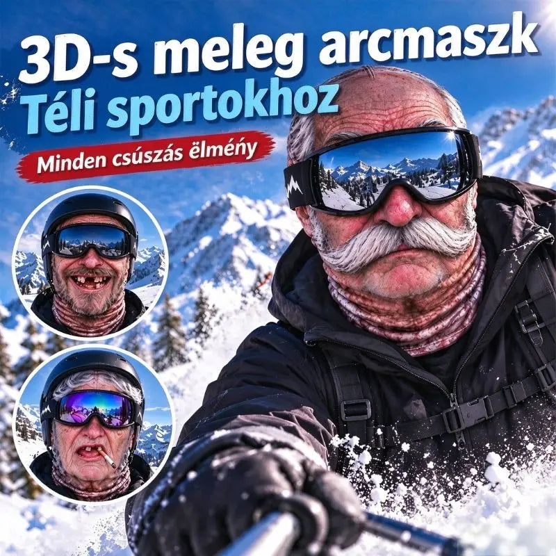 🔥😎 Vidám, 3D-s, meleg arcmaszk téli szabadtéri sportokhoz