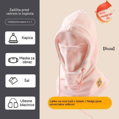 ❄️ Termo kapa, ki popolnoma pokrije glavo in ima podlogo iz flisa, zato vas greje tudi pri temperaturah do -20 °C. ⛷️ Idealna za smučanje, vožnjo z motorjem in dejavnosti na prostem.