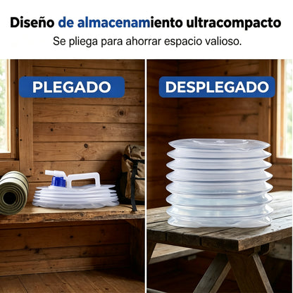 💧🚰 Összecsukható víztartály csappal – 5 literes űrtartalom, kompakt és praktikus, ideális kempingezéshez 🏕️✨