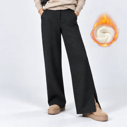 👖【S-3XL】Női bő szárú nadrág őszi/téli viseletre - Meleg gyapjú anyag, egyenes szárú, bő szabású