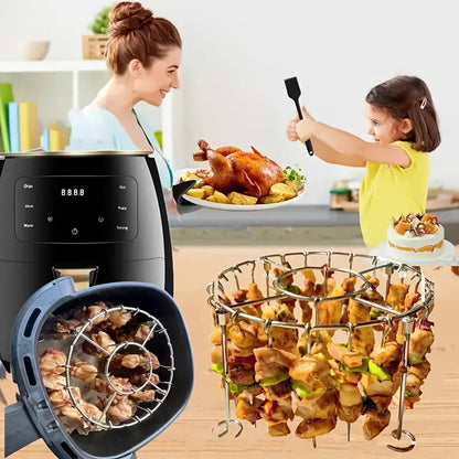 【💥1 darab 8900 Ft】🍢🍖🍗 304-es rozsdamentes acél grillsütő 24 nyárssal légkeveréses sütőhöz