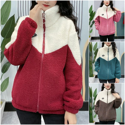 🔥🐏【M-4XL】Χειμερινό φλις μπουφάν, βαμβακερό μπουφάν, ενισχυμένο βαμβακερό μπουφάν από μαλλί αρνιού, ζεστό μπουφάν