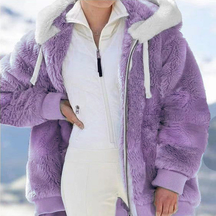 ❄️☃️[S-5XL] Női vastagított, plüss, színblokkos, csíkos dzseki (2026)