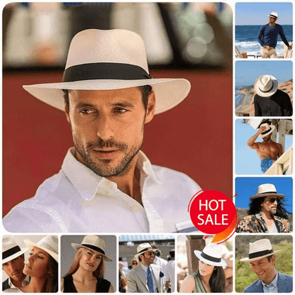 🌿 【56-58cm】【Compre 1 y obtenga 1 gratis】Sombrero de palma tejido a mano de Ecuador.