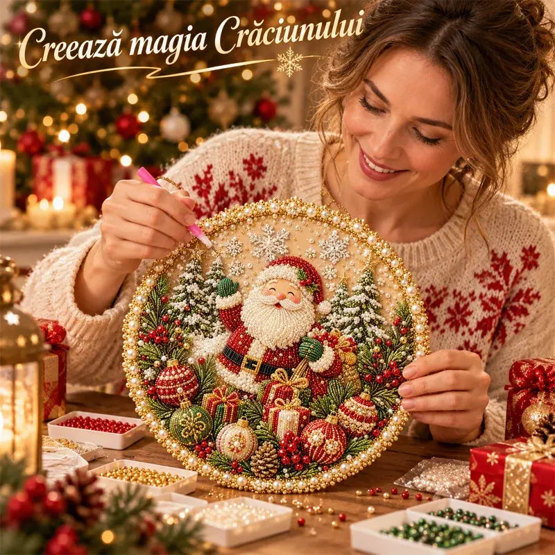 ✨ Súprava na vlastnoručnú výrobu ozdobného venca s korálkami a perlami ⚡ · 3D závesná nástenná dekorácia · 4 sezónne a vianočné motívy 🌟!