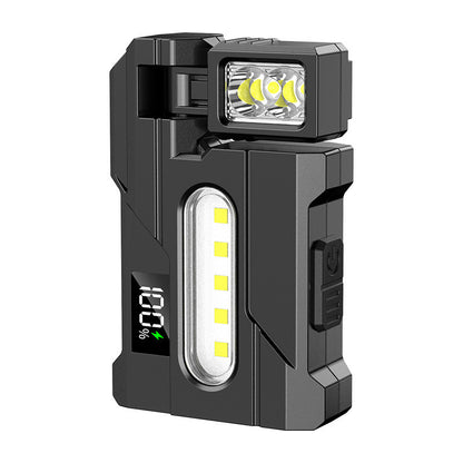 Minilinterna LED ultrabrillante con base magnética para uso en exteriores y mantenimiento.